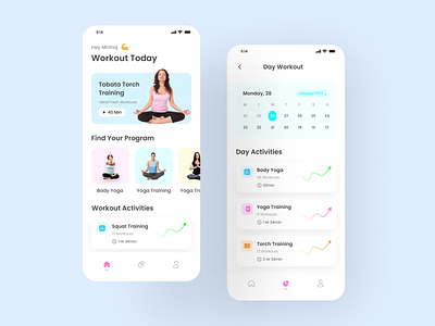 Yoga - Health and Fitness Mobile App UI Figma dribbbleui fitnessmobileapp forapp forui healthfitness mobileapp mockup mockupui uiapp uidesign uiexpert uitrends userinterface yogaapp