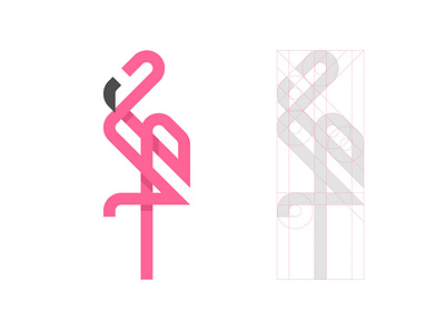 flamingo branding design illustration vector