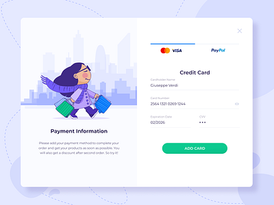 Payment Card Shot banking card credit card credit card checkout custom credit card design field form form field illusrtation pay payment payment form payment method paypal tab tabs ui visa web