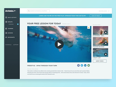 GoSwim - Become A Better Swimmer ui ux web web apps