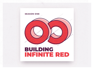 Building Infinite Red — Podcast audio branding cover cover design illustration illustrator media podcast sketch