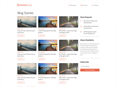 Blog interface