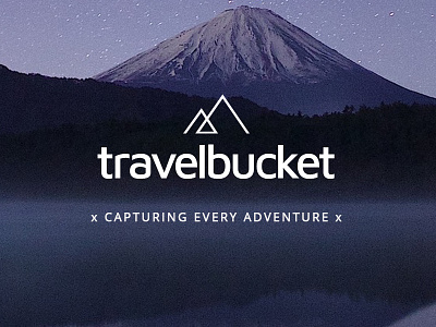 Logo Travel Bucket adventure clean logo minimal mountains traveling vector