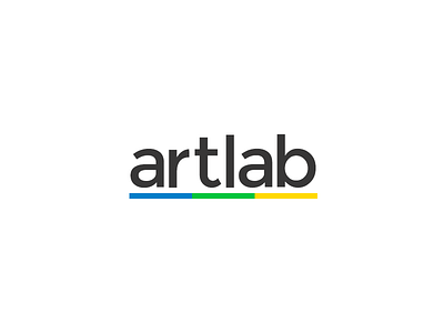 artlab : logo artlab blue clean development flat green logo simple studio typography yellow
