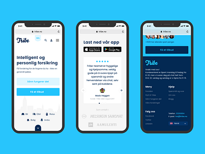 Tribe : Mobile view clean customer digital insurance minimal mobile norway product