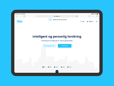 Tribe : Tablet view clean customer digital insurance minimal norway product tablet