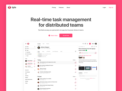 Tyto : Website clean managment minimal product simple task team todo ui ux web website