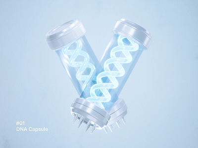 DNA Capsule 3d art clean creative design illustration minimal