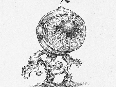 Martian Man cartoon characterdesign comics drawing illustration kaamuz martian monster monsters tattoo tim burton