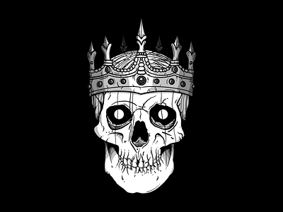 King is Dead dark art darkart illustration skeleton skull skulls