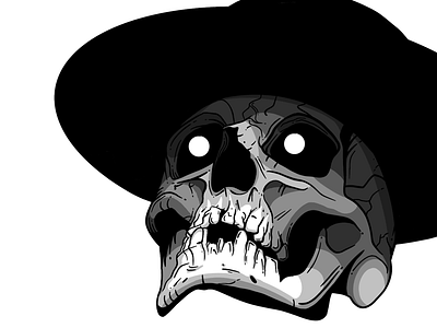 Slinger cowboy dark illustration ipad procreate skull skulls western