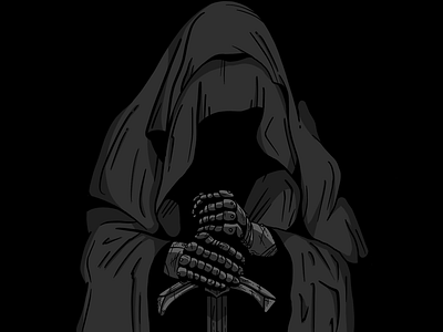 Wraith banshee dark darkart hood illustration procreate ringwraith sword wraith