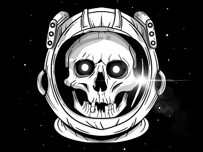 Frontier astronaut dark darkart death illustration procreate sci fi scifi skull skulls space