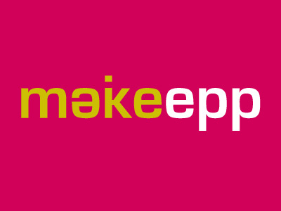 Logo Maike Epp green logo pink typography