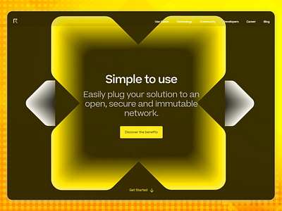 Landing page for IT product in yellow colors branding design flat identity branding landing page ui vector web website