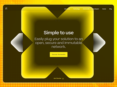 Landing page for IT product in yellow colors