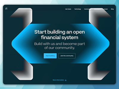 Landing page for IT product in blue colors branding design flat identity branding landing page minimal ui vector web website