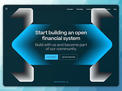 Landing page for IT product in blue colors