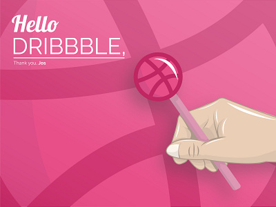 Hello Dribbble Illustration design dribbble dribble first shot hello illustration logo starter typography vector