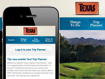 Texas Tourism Mobile Extension of Trip Planner texas tourism trip planner mobile