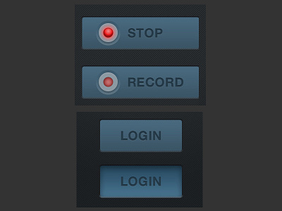 Retina Buttons blue button buttons emboss ios record retina