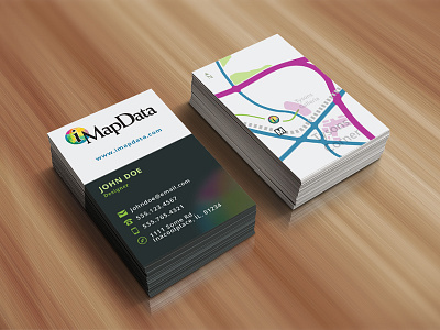 Business Cards with map illustration