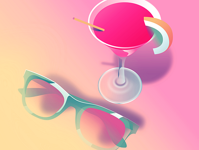 Summer Days 80s aesthetic affinitydesigner airbrush color futuristic illustration neon retro vector vectorillustration