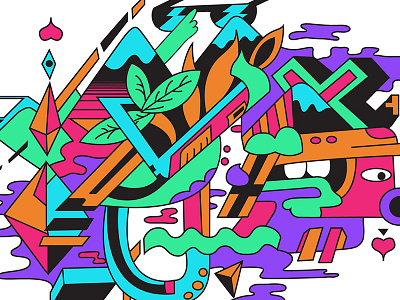 Doodle abstract colorful doodle handdrawn psychedelic