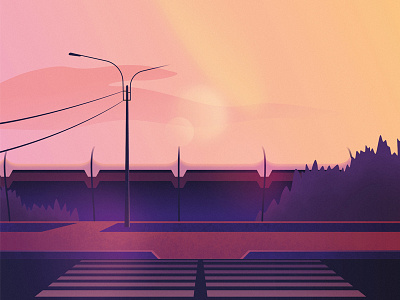 Street View 2 80s affinity affinitydesigner flat glow gradient illustration neon retrofuturism retrowave