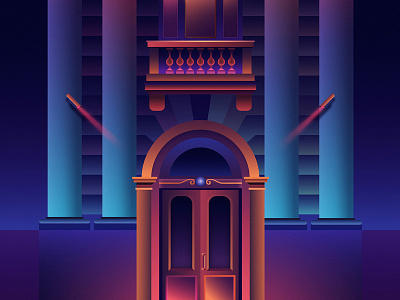 Street view 4 80s affinity affinitydesigner future futuristic glow gradient illustration neon nightlights retrowave