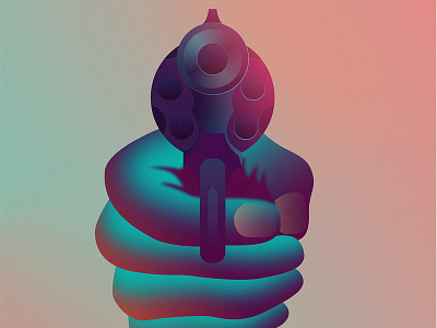 Pistolero affinity affinitydesigner futuristic gun illustration neon pistol retrowave