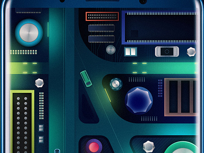 Circuit City details 2 affinitydesigner circuit cityscape future futuristic illustration microscheme neon vector