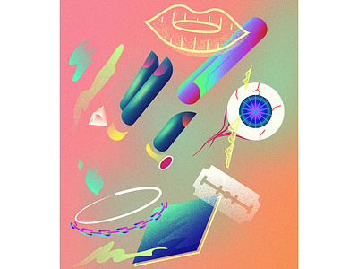 Magic Pwder aesthetic affinitydesigner colorful futuristic gradient illustration neon psychedelic retrowave vibrant