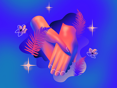 Hand In Hand 3d 80s affinitydesigner airbrush futuristic illustration neon outrun retrofuturism retrowave vector