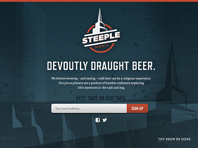 Steeple Landing Page beer brew brewery landing page web website