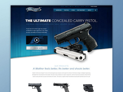 Gun Maker Concept gun home homepage manufacturing mobile shooting web website