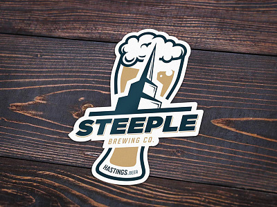 Steeple 'Pint Glass' Sticker beer branding brewery sticker