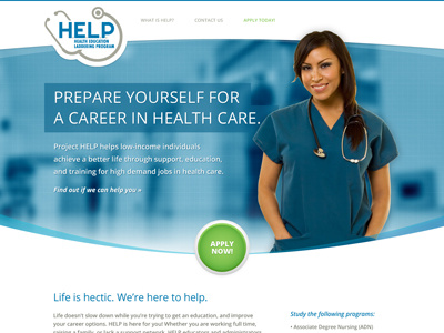 HELP Design healthcare homepage medical web website