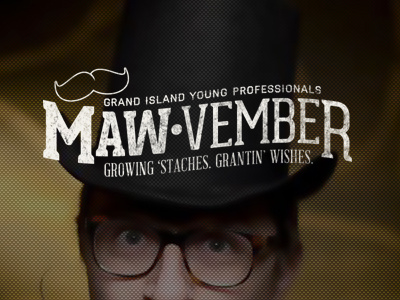 MAWvember Logo fundraiser logo mustache non profit