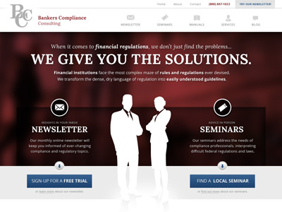 Compliance Consultant Concept banking financial homepage web website