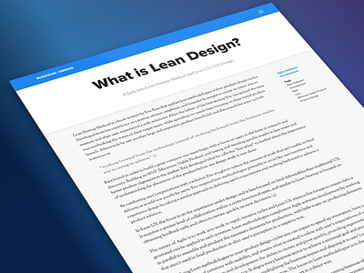 What is Lean Design? lean lean ux minimum viable product product ui ui design ux web design