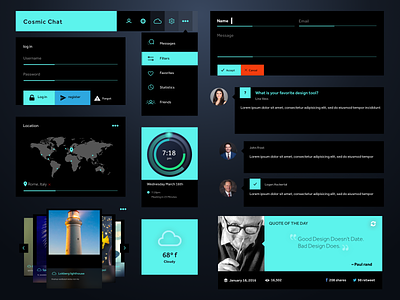 Cosmic Chat • Available on Creative Market chat chat bot design product ui ui design ux web web design