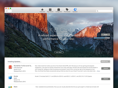 OS X El Capitan Download Progress ui design ux widget