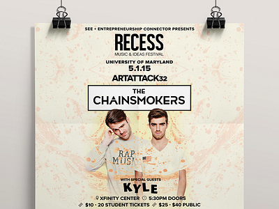Chainsmokers Poster • Recess.is entrepreneurial layout poster print design