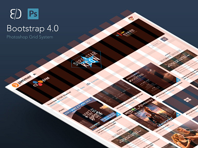 Bootstrap 4.0 PSD Grid System bootstrap bootstrap 4 grid grid system template ui ux web design web development