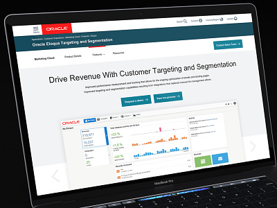 Oracle Product Page Design mobile ui ui design ux vector web web design
