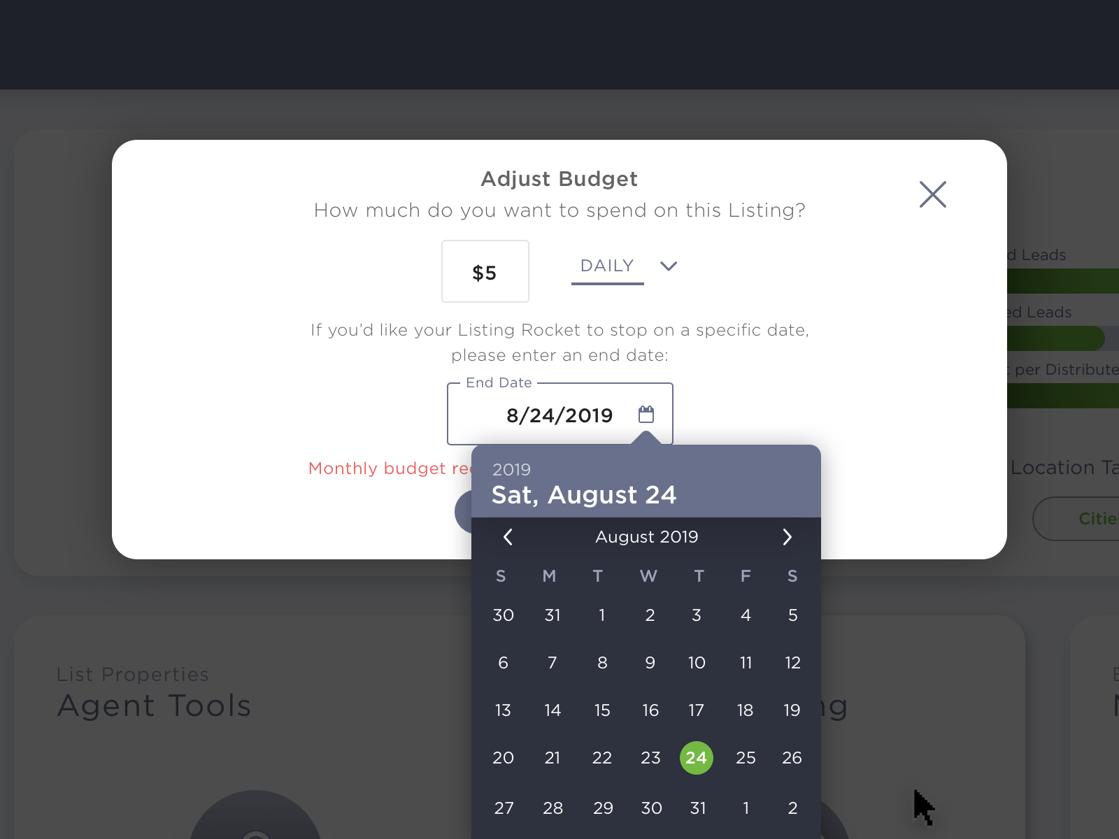 Modal & Date Selector by Bradley Bussolini on Dribbble