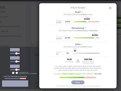 Adjust Budget • Functional Wire & Final Modal budget budgeting dashboard functional modal product ui ui design ux web design