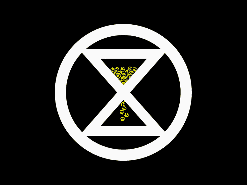 Extinction is Forever after effects animated gif animation branding extinction rebellion geometric design graphic design illustration logo motion design newton3 typography vector