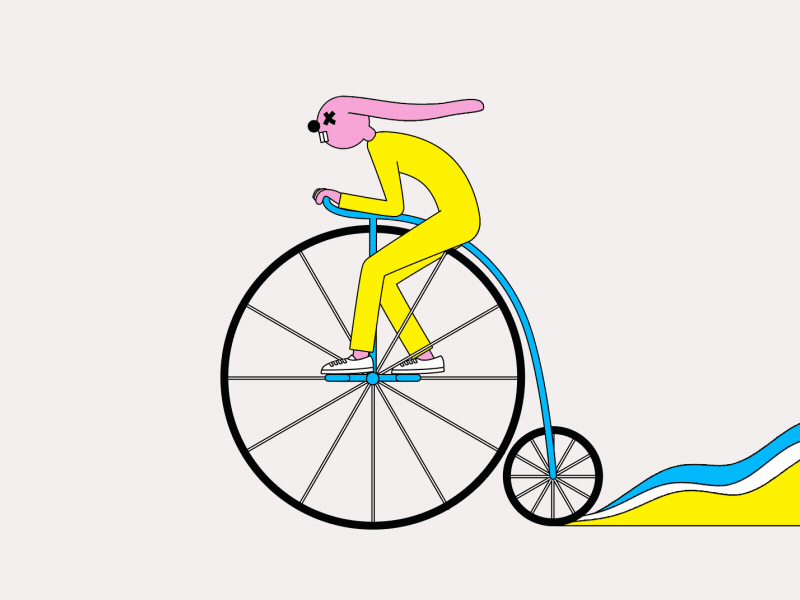 On yer bike son after effects animated gif illustration motion design rabbit